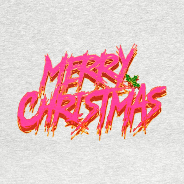 Merry Christmas (Black Metal. - neon) by C E Richards